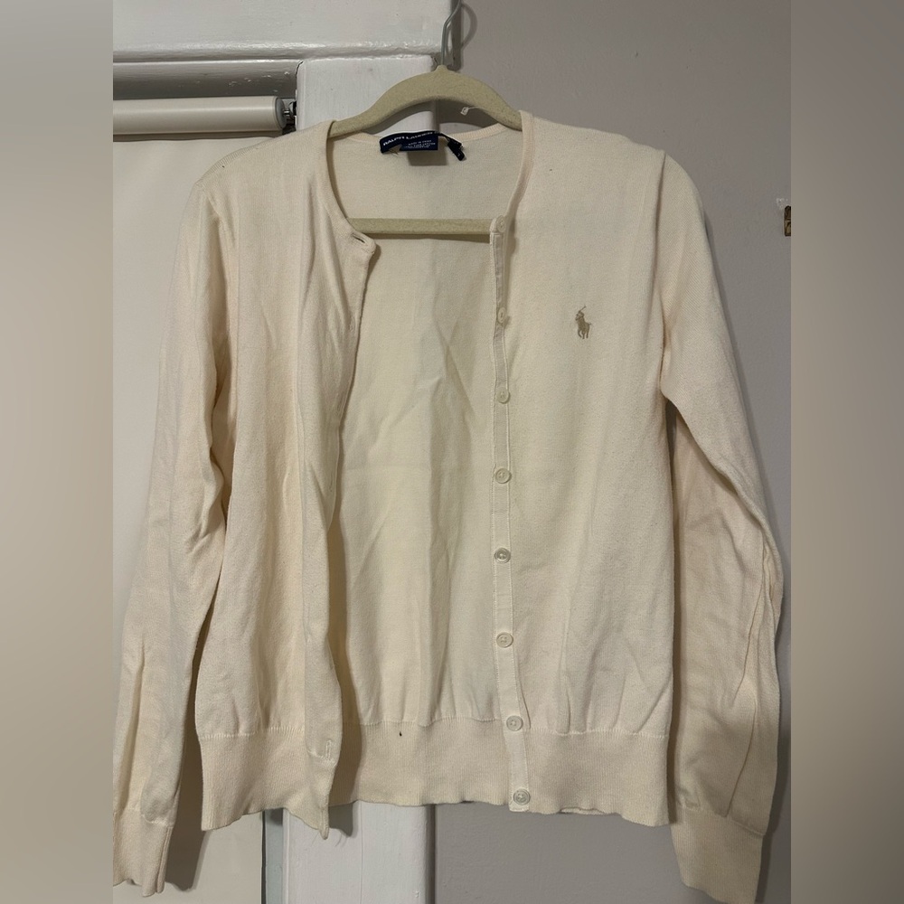 Ralph Lauren Sport Ivory Knit Sweater - 100% Pima Cotton